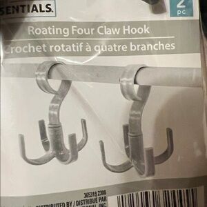 NIB 2pc Plastic Rotating Four Claw Clip for Closet Organization belts jewelry
